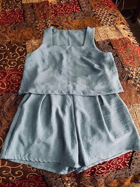 Blueish gray short set, size small, JWD